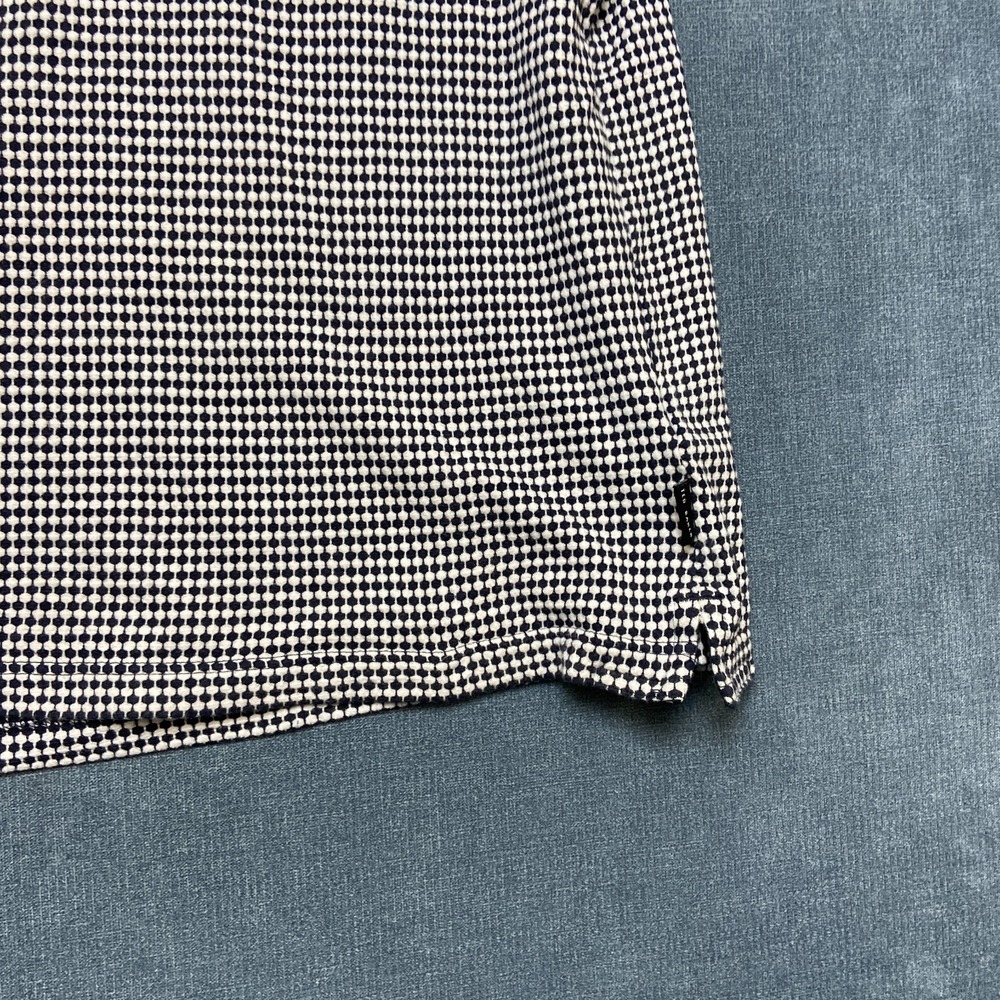 Ted Baker Polo Shirt Mens Small Navy White Geometric Print Golf Quarter Zip - Picture 3 of 13